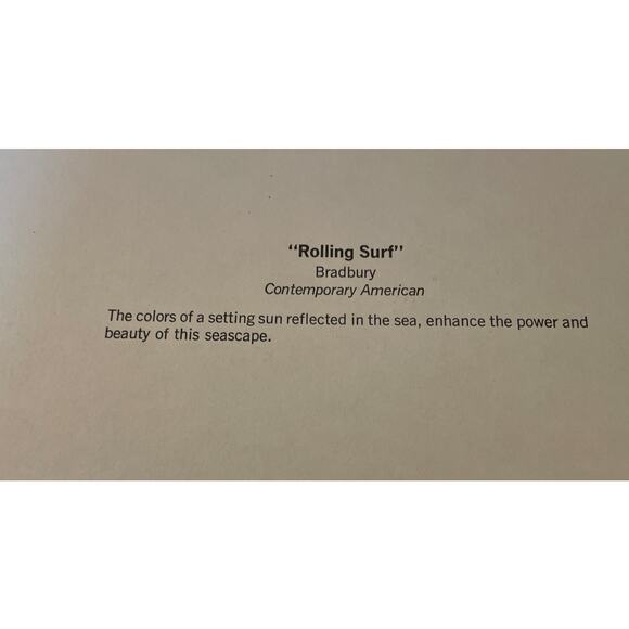 Bradbury Fine Art Print 16x20” Rolling Surf" Vivid Litho Ocean Waves Nature - Picture 5 of 9